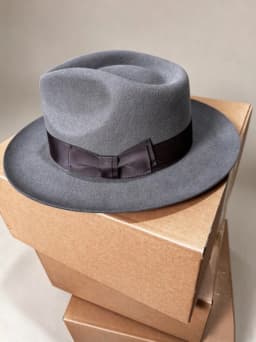 Big Head Men's Vintage Style 100% Wool Fedora Hat , Black Brown Grey Coffee Blue Color 6cm Brim Party Dress Classic Felt Hat
