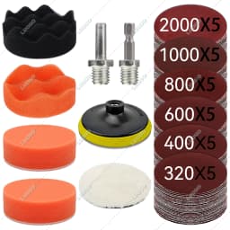 Car Detailing Headlight Restoration Sponge For Auto Polishing Waxing Washing Cleaning Wool Pad Backing Plate Sandpaper Kit