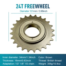 1pc 16T 18T 20T 22T 24T Single Speed Bike Freewheel Compatible With Threaded Freehub Replacement Bike Parts Bicycle Accessories