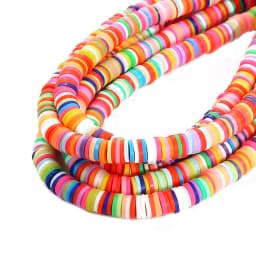 6mm 350pcs/lot Color Flat Round Polymer Clay Beads Loose Spacer Beads for Jewelry Making DIY Bracelet Necklace Earrings Design