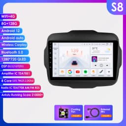 Hizpo 2 Din Android 13 For Jeep Renegade 2016 - 2020 Car Radio Multimedia Video Player Stereo Navigation GPS Carplay Auto 7862