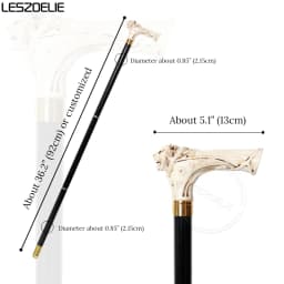 92cm Tiger-Head With Luxury Pattern Handle Black Stick Men German Beech Wooden Walking Stick Women Fashionable Decorative Canes