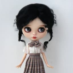 Fjusuns JD644 9-10inch 10-11inch Messy Baby Curly Mini Twintail Mohair BJD Wigs QBaby Pullip Blythes& 18"AG Doll Accessories