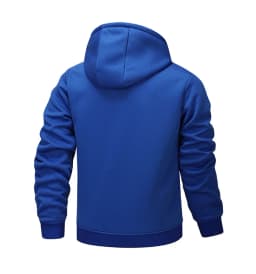 Blue Fleece-Lined Hoodie Jacket for Men - Warm, Comfortable, Casual Style Male Coat. Size M-5XL 6XL