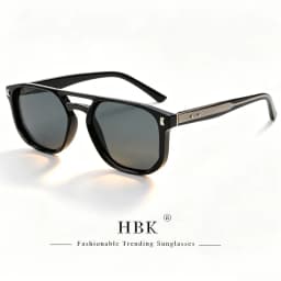 HBK Retro Men's Pilot Sunglasses Flat Top Double Bridge Design Gradient Sunglasses Women's Outdoor Travel Summer Glasses
