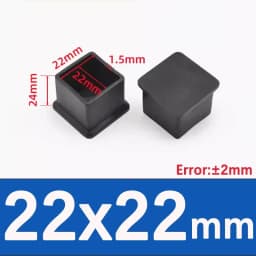 Black Square Silicone Chair Leg Caps PVC Soft Rubber Pipe Sleeve Tube Cap Non-slip Table Foot Dust Cover 10x10mm-45x75mm