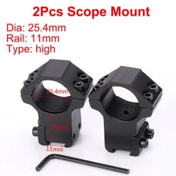 2Pcs Hunting Riflescope Mounts for Dia 25.4mm 30mm Pipe Scopes 11mm Dovetail 20mm Picatinny Rail Mounted Tactical Sights Mounts