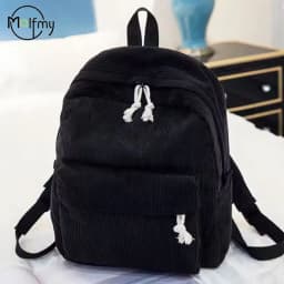 1pcs Personalized Backpack Large Capacity Corduroy Schoolbag Hand-Made Unique Name Custom Multicolor Rope Yarn Color Decoration