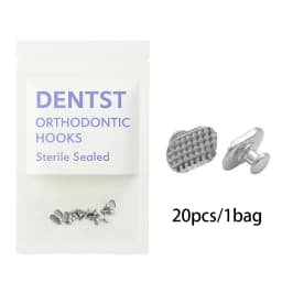 20PCS Dental Orthodontic Lingual Buttons-Bondable Round Mesh Base Composite Clear Ceramic Hook Dentistry Accessories Materials