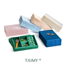 TAIMY Velvet Personalized Custom Logo Jewelry Box Storage Jewellery Tray Dressing Table Organizer