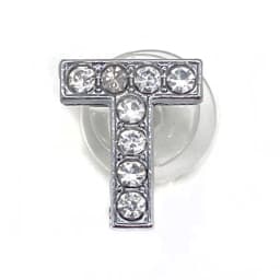 Shoe Charms Glitter Rhinestone Letter Silver Crystal Alphabet DIY Alloy Shoe Decorations Jewelry Slider Bracelet Wristbands