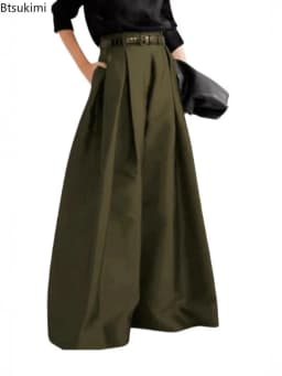 2026 Women's Fashion Solid High Waisted Wide Leg Suit Pants Spring Loose Casual Simple Trousers Street Retro Floor Length Pants