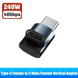 240W USB C to C Adapter 40Gbps 8K 60Hz 90 Degree Converter Type C Adapter for MacBook iPhone 15 16 17 Pro Tablet High Transfer