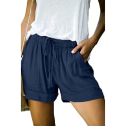 Summer New Comfortable Casual Commuting Silk Shorts Women's European High Waist Lace Loose Wide Leg Pants