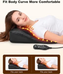 Electric Cervical Massager Waist Back Shoulder Neck Kneading Heated Deep Muscle Car and Home Use Massage Pillow Gift for Elders