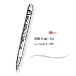 Brush Metallic Craftwork Pen Silver/Gold Permanent Acrylic Paint Pens Markers for Rock Painting 1-5MM Soft/Hard Nib Art Supplies