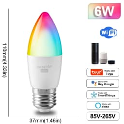 RGB Smart LED Bulb Dimmable Tuya Gu10 C37 A60 T37 E14 E27 B22 Light Wifi Magic Lamp AC 110V 220V Works with Alexa Google Home