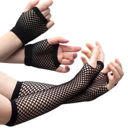 2 Pair/set Black Ladies Sexy Mesh Net Fishnet Gloves Women Hollow Out Holes Fingerless Gloves Disco Lolita Costume Punk Mitten