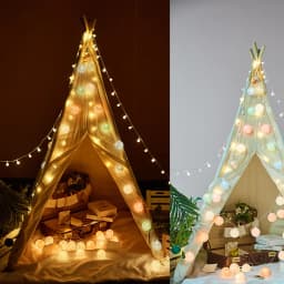 Battery Powered 4cm Cotton Ball Lighting String Wedding Party Birthday Proposal Home Staircase Room Decoration Accessories