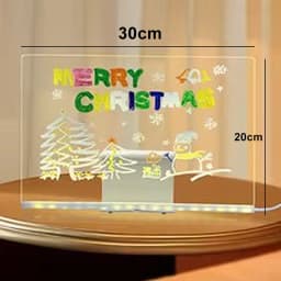 LED Night Light With Note Board DIY Acrylic Message Board Children‘s Drawing Board Colorful Pens for Kids Persent Birthday Gifts