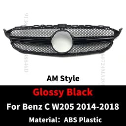 GT Diamond Front Bumper Grille For Mercedes W205 Grill C205 S205 Benz C 2014-2021 C200 C260 C180 C250 C300 Coupe AMG Tuning