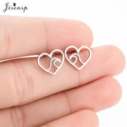 Korean Style Star Moon Ear Studs for Girls Minimalist Cat Puzzle Leaf Dinosaur Earrings Black Stainless Steel Jewelry Oorbellen