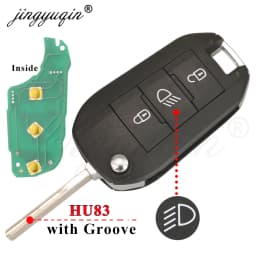 Jingyuqin 433MHz 4A HITAG AES Chip Flip Remote Van Car Flip Key For Peugeot Expert 308 3008 2016+ Citroen C4 Cactus 2014+ HU83