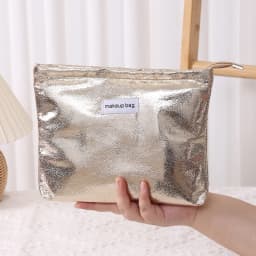 4 Colors Shiny Sequins Clutch Makeup Bag Portable Women Cosmetic Toiletries Storage Handbag Pouch Gold Organizer Zipper Bag