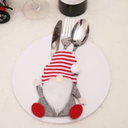 4pcs Gnome Christmas Cutlery Holder Knife Fork Pocket Bags Santa Claus New Year Party Dinner Decoration Xmas Tableware Cover