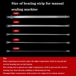 10pcs 200/300/400mm Impulse Sealer Heat Wire Element Strip Sealing Machine Heating Wire Heater Element
