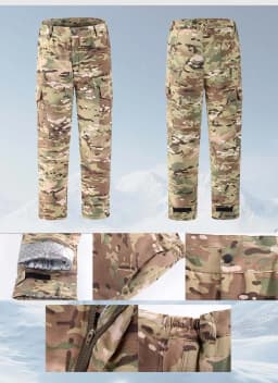 New Winter Heat Reflection Warm Coats Cargo Pants Men Casual Multi-pocket Men Combat Camo Tactical Sets Work Pant Male Clothing
