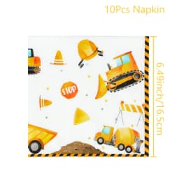 Construction Party Disposable Tableware Birthday Decoration Boy Baby Shower Excavator Truck Tractor Construction Birthday Decor