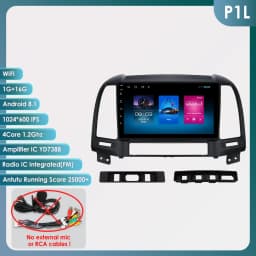 9" Hizpo 2Din Android Auto Car Radio for Hyundai Santa Fe 2 2006 - 2012 RDS DSP GPS Navigation SWC BT 4G CarPlay UI8581 System