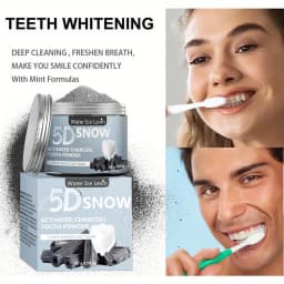 Bamboo Charcoal Teeth Whitening Powder - Natural Whitening for Men and Women, Deep Cleansing, Fresh Breath, Daily Toothpaste