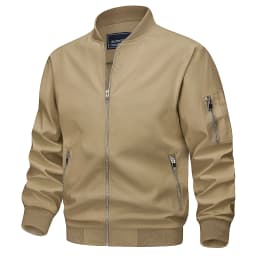 TACVASEN Mens Spring Fall Thin Daily Jackets Lightweight Casual Windproof Zip Pockets Coats Biker Outwear Outdoor Male