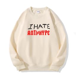 Harajuku Oversized Pullover Men's Hoodies I HATE ANTIHYPE Graphic Print Goth Hooded Sweatshirt Hip Hop Fashion Clothing Y2k Tops