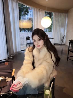 2025 New Fur Coat Women's Winter Stand Collar Gradient Thickened Warm Environmentally Friendly Plush Versatile Short Style