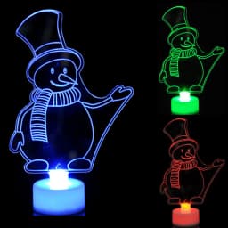 LED Mini Night Lights Colorful Flashing Lights Snowman Lamp Christmas Ornament Birthday Party New Year's Decor Festive Lighting