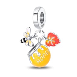 925 Silver Color Fashion Squirrel Maple Leaf Honey Autumn Series Charms Bead Fit 3mm 925 Original Bracelets Fine DIY Jewelry