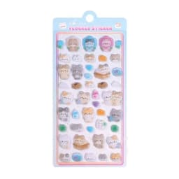 1 pc/6 pcs Cartoon Animals Flocked 3D Relief Stickers Journaling DIY Diary Cute Stationery Sticker Decor School Supplies