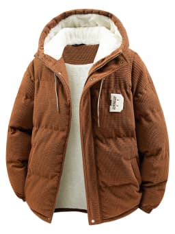Men's Hooded Cotton Jacket Is Light and Warm Without Being Bulky. the Hood Adds Practicality and Is Suitable for Outdoor Light Activities, Warm-Up Exercises, Layering in Autumn and Winter, Daily Shopping, Friend Gatherings, and Short Trips