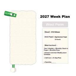 Kinbor 2027 Weekly Planner Pocket Size Notebook Week Plan Notepad Schedule Planning Book Punch Efficiency Manual Daily Writing