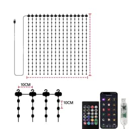 Smart LED Curtain Lights RGB Light String App Control Waterproof DIY Fairy Light USB Plug Text Pattern for Party Room Decoration