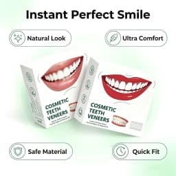 Natural‑Looking Silicone Full Dentures Upper Lower, Soft Comfortable Fit Daily Oral Care False Teeth for Men Women Daily Use