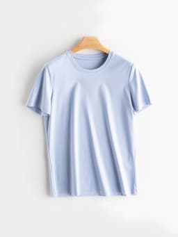 SuyaDream Women Solid T Shirts, Silk Cotton Blend, O Neck, Short Sleeved Solid Tee, 2025 Summer Candy Colors Basic Cozy Top Gree
