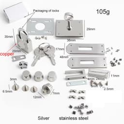 1-5Sets Gold,Silver Stainless Steel Rectangle Eyelets Hanger Clasp Locks For Women DIY Handbags Shoulder Purse Bags Accessories