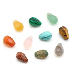 10PC New Reiki Natural Gem Stone Beads Charms Drop-shaped Faceted Moonstone Pendant for DIY Necklace Earring Jewelry Making Gift