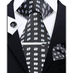Fashion Ties for Men Gift Weave Necktie Set Handchief Cufflinks Tie Clip Luxury Brand Designer Business Wedding Suit Accessories