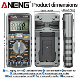 Digital Multimeter Professional Multifunctional Tester ANENG DM950 1999 Count AC DC Voltage Current HFE Transistor Detector Tool