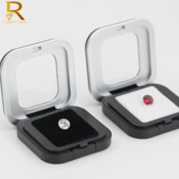 New Arrival Display Box For Gemstone Of Leather Diamond Jewelry Box Square Clear Plastic Box Loose Diamond Stone Gem